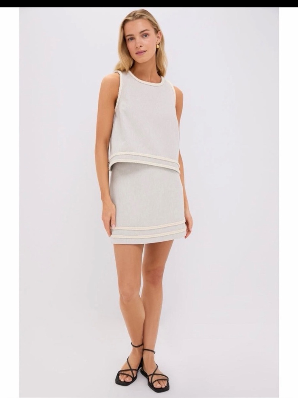 New With Tags Tuckernuck Flax Brushed Canvas Meg Mini Skirt Sz M